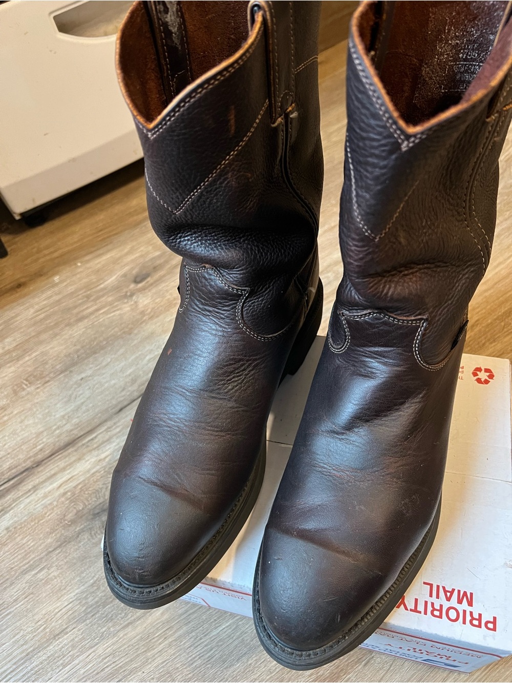 Justin Conductor 4765 Safety STEEL TOE Leather Work Boots Men's Size 10.5 EE